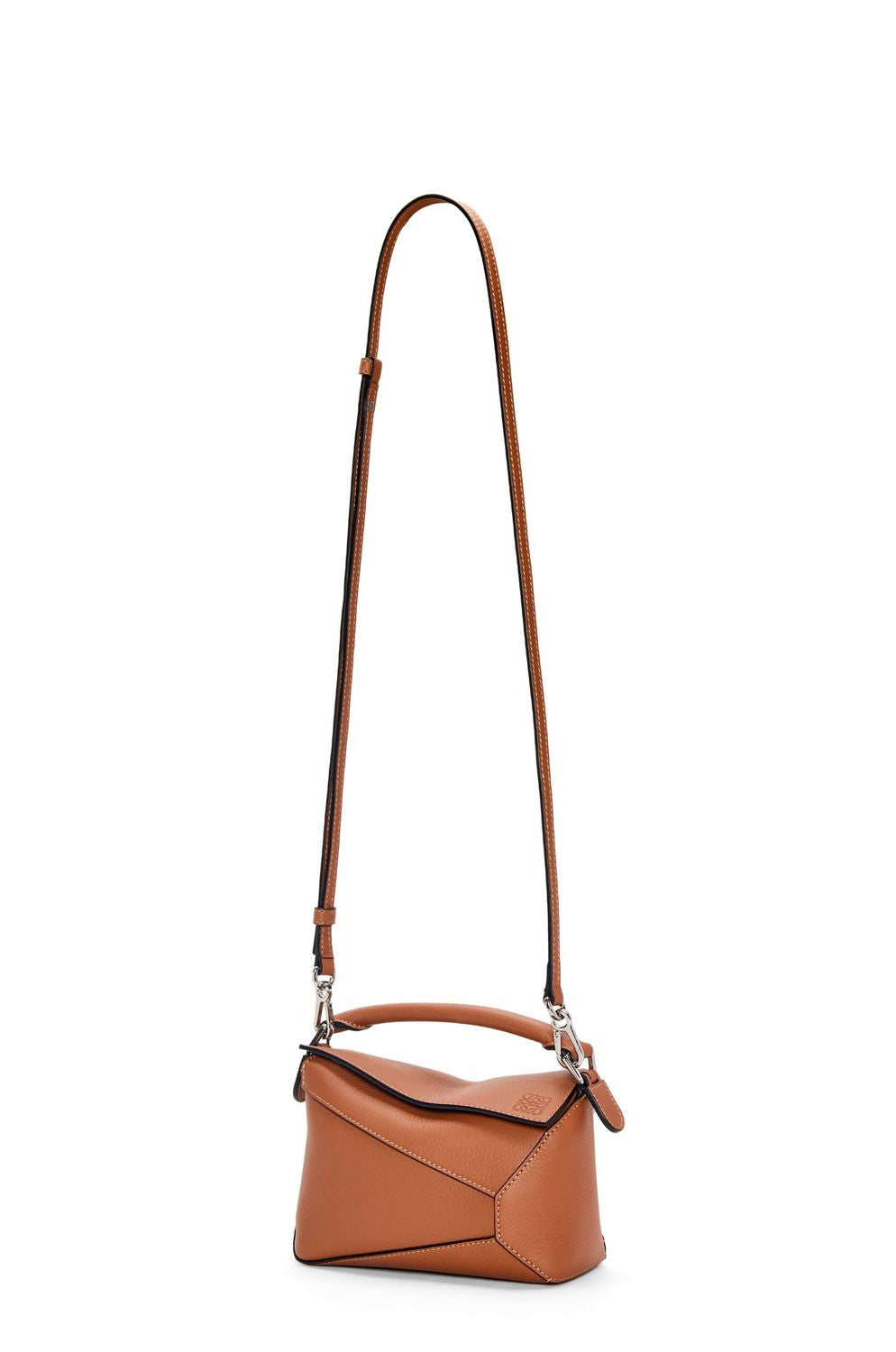 LOEWE Mini Puzzle Calfskin Handbag in Brown for Women