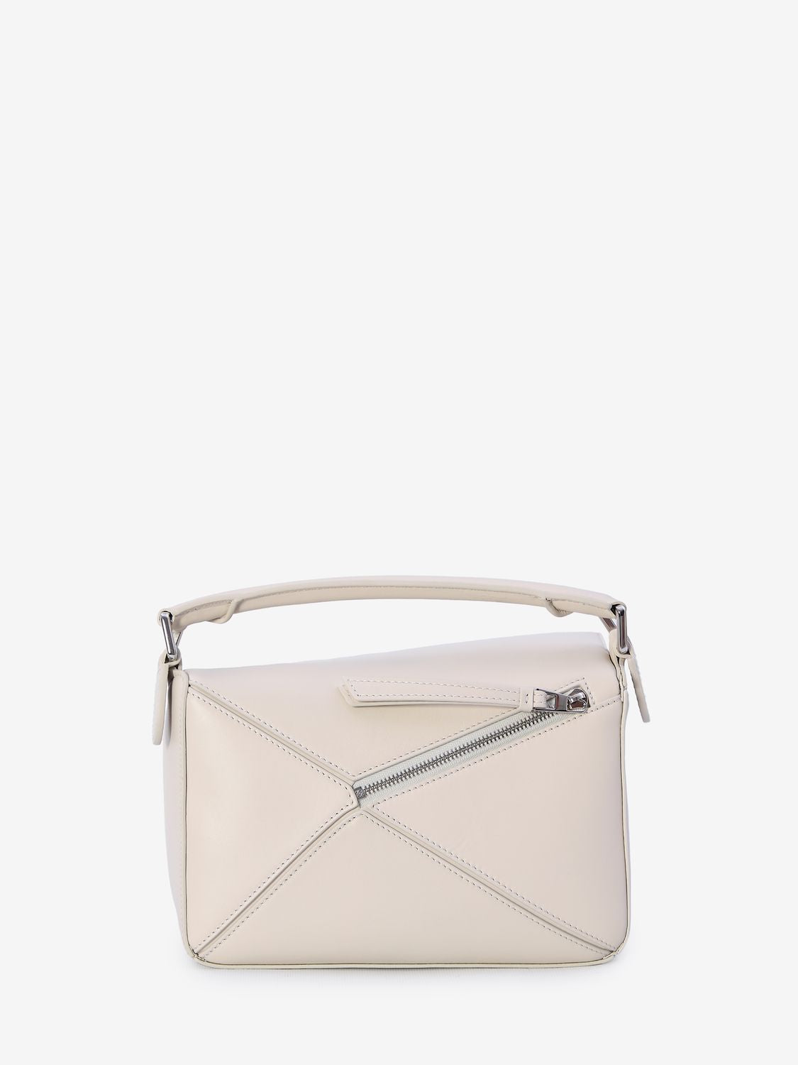 LOEWE Mini Puzzle Handbag - Off-White Satin Calfskin