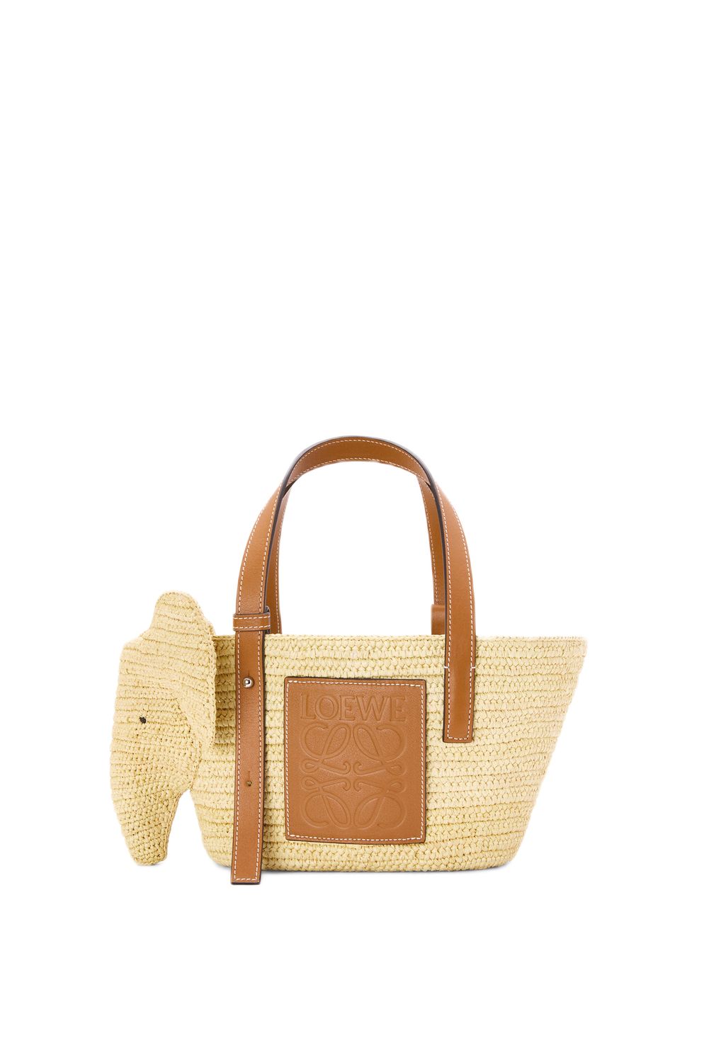 LOEWE Chic Mini Elephant Basket Handbag in Tan - Women's Summer Edition