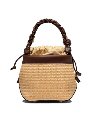 GANNI Brown Bou Raffia Bucket Handbag for Women - FW24 Collection