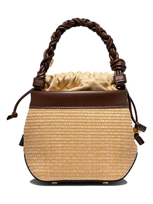 GANNI Chic Beige Mini Bucket Crossbody Bag