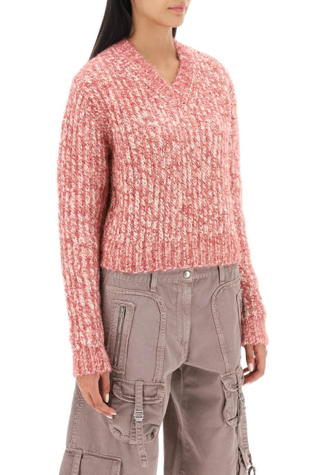 ACNE STUDIOS Pink & Purple V-Neck Sweater for Women | FW23 Collection