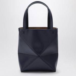 LOEWE Mini Puzzle Fold Tote in Abiss Blue