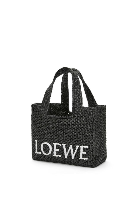 LOEWE Chic Black Raffia Tote Handbag for Women, Small Size - FW24 Collection
