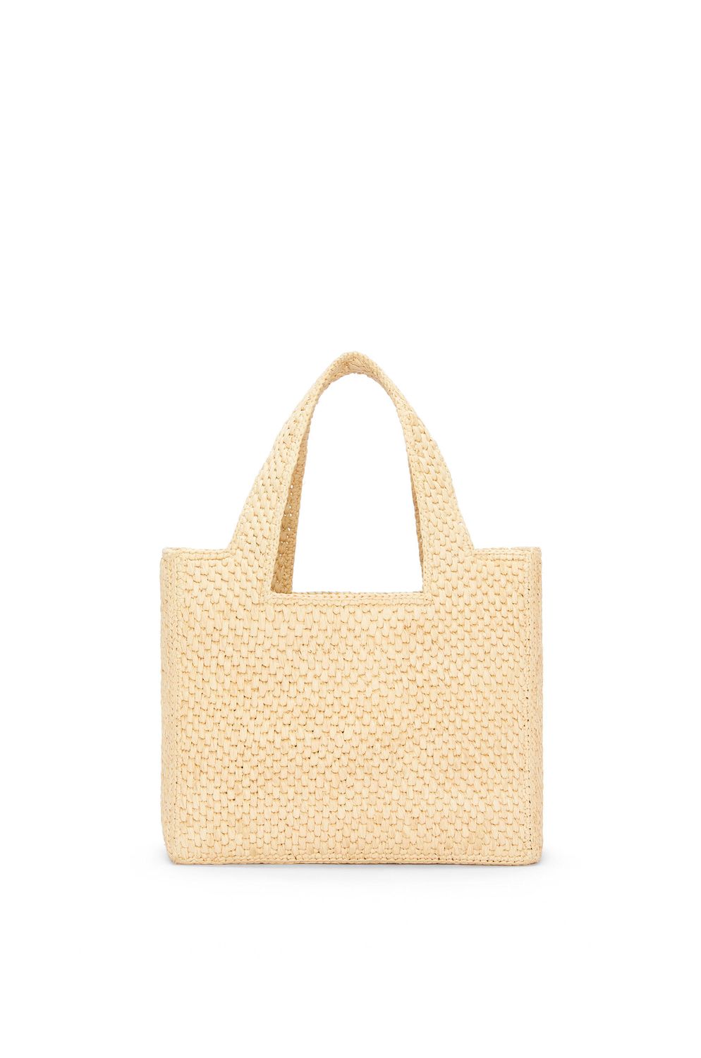 LOEWE Small Beige Raphia & Calfskin Tote Bag for Women SS24