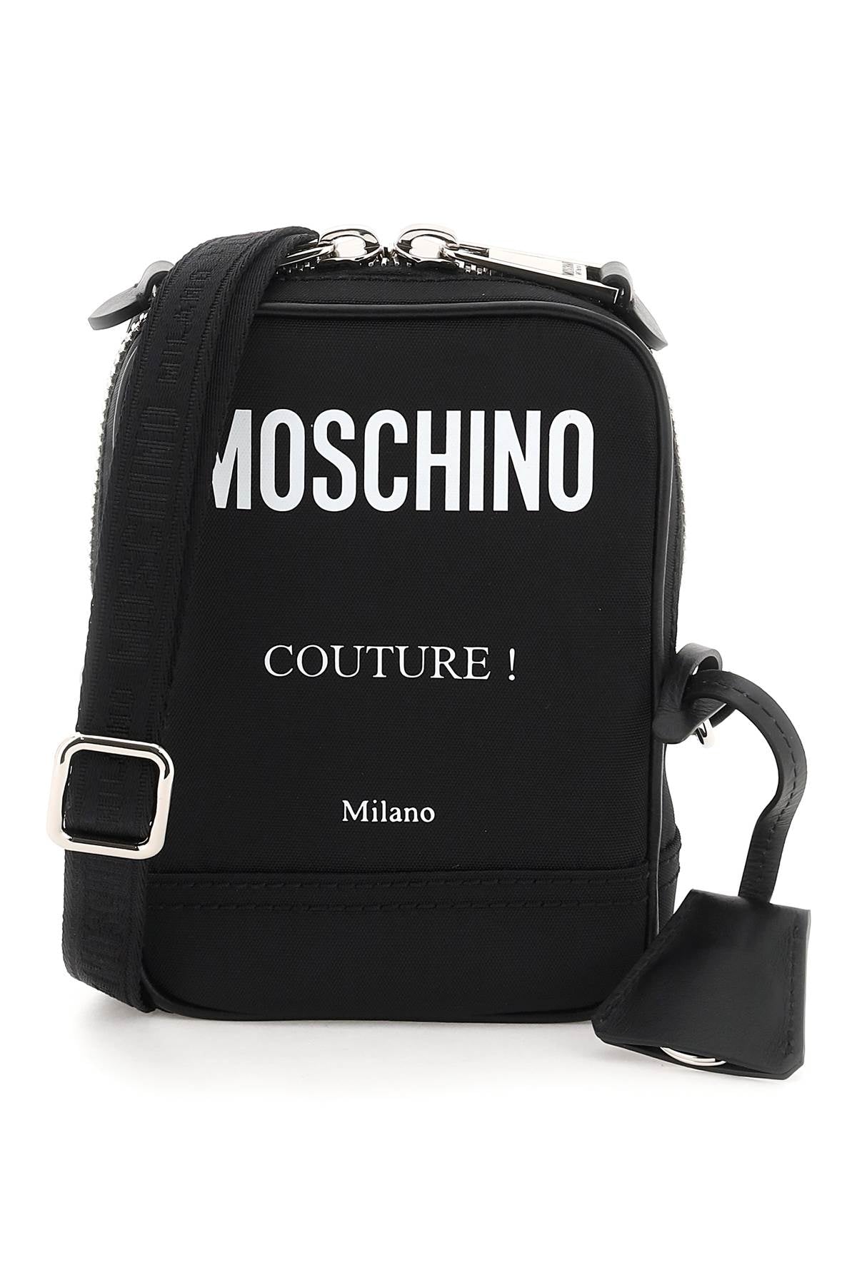 MOSCHINO COUTURE Nylon Crossbody Handbag with Logo Print