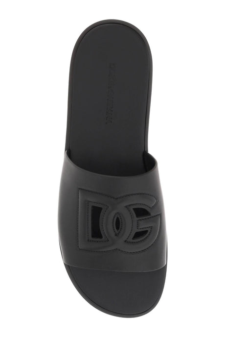 DOLCE & GABBANA Quilted DG Cut-Out Slide Sandals