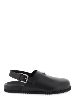 DOLCE & GABBANA Luxury Leather Clogs with Logo Accent