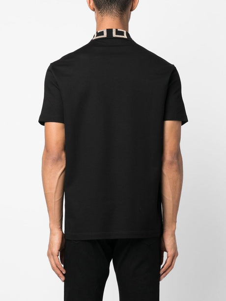 VERSACE Black Tunic Polo Shirt for Men