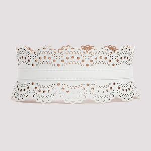 ALAIA White Leather Bustier Belt | SS24 Collection