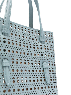 ALAIA Gray Leather Bucket Tote Handbag for Women
