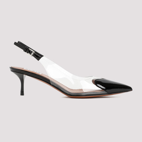 ALAIA Black Heart Patent Leather Flat Pumps for Women