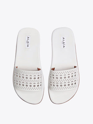ALAIA Stylish White Calfskin Women's Sandals for SS24