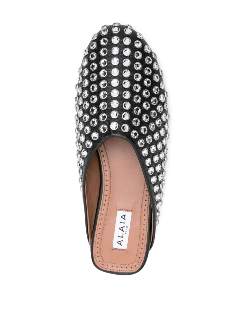 ALAIA Elegant Rhinestone-Embellished Ballet Flats