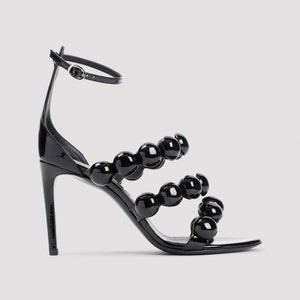 ALAIA Triple Strap High-Heeled Sandal - Black