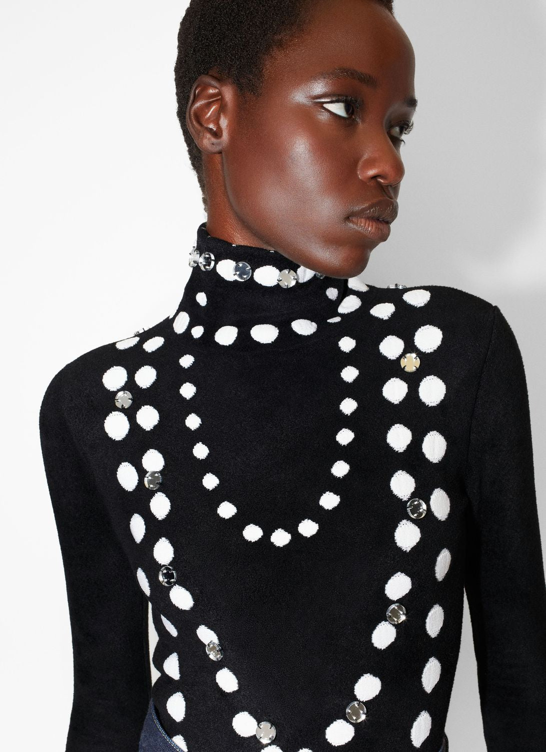 ALAIA Stylish Black Velvet Bodysuit for Women from SS23 Collection