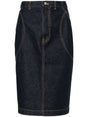 ALAIA Denim Pencil Skirt