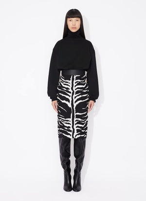ALAIA Zebra Pencil Skirt in Black for Women | SS24