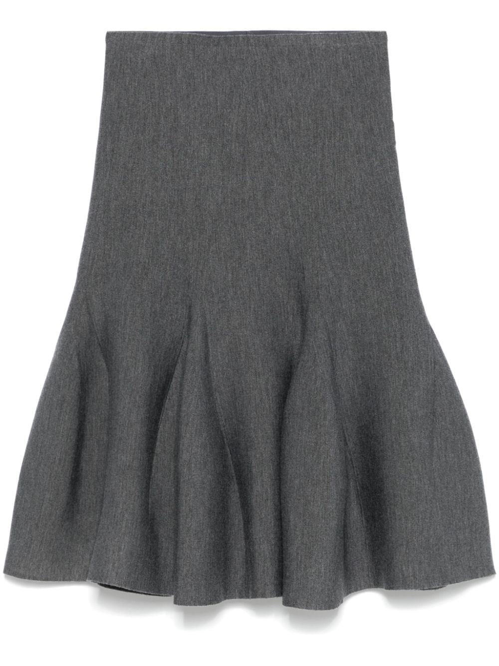 ALAIA Women's Sculptural Flared Wool Skirt - Fitted Cut