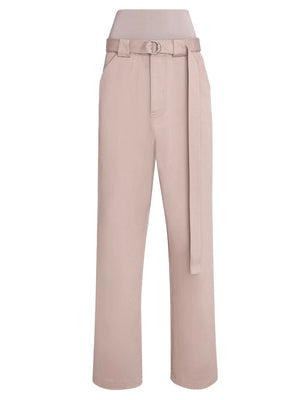 ALAIA Steel Cargo Trousers with Stretch Knit Waistband