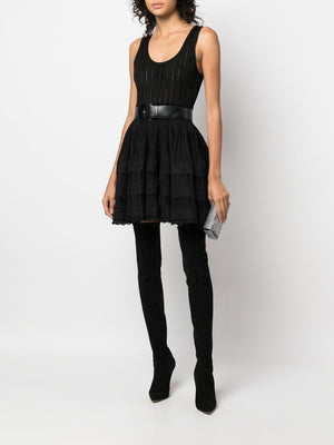 ALAIA Black Shiny Crinoline Dress for Women - SS24 Collection
