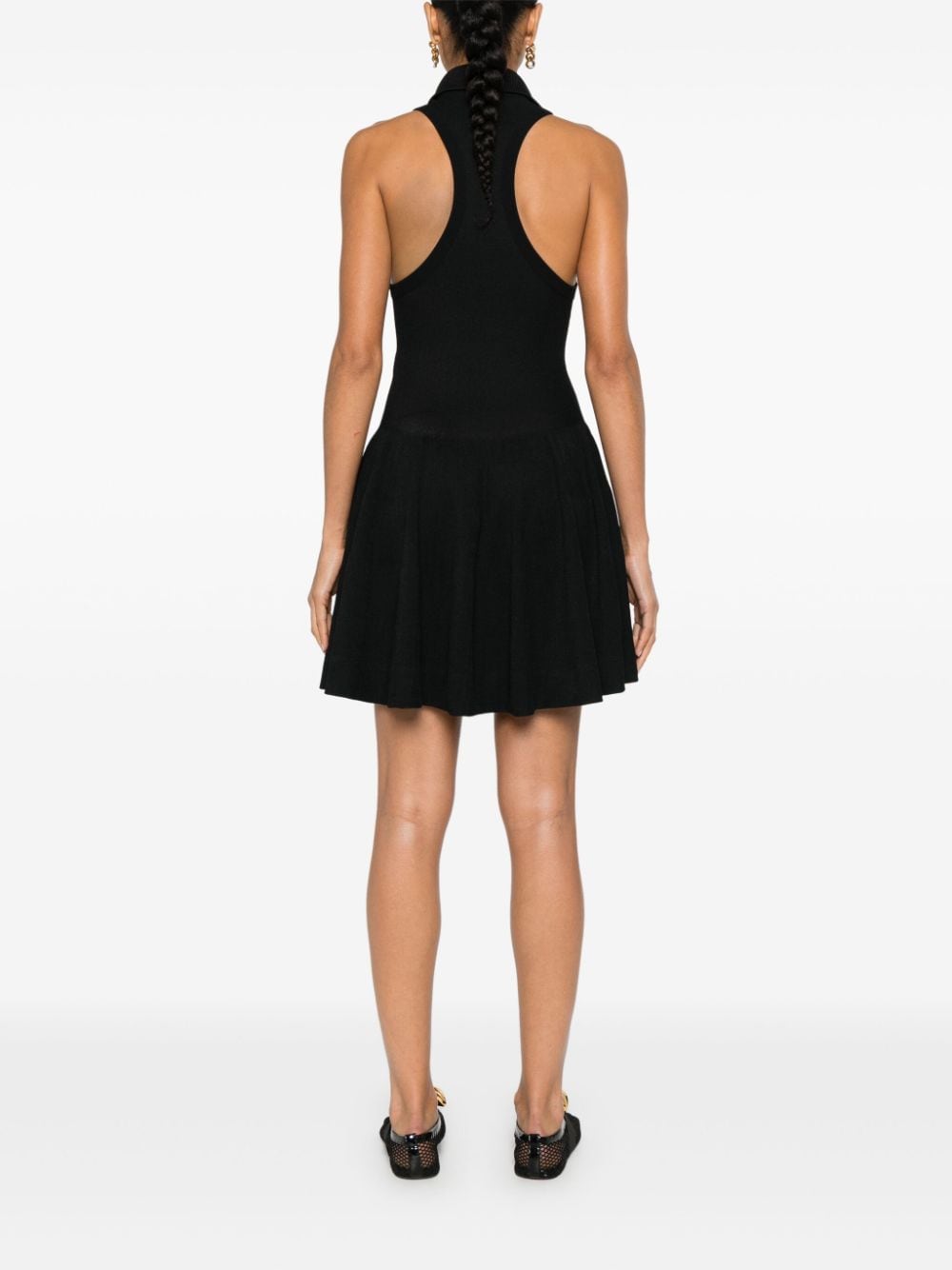 ALAIA Sleek Racerback Mini Polo Dress