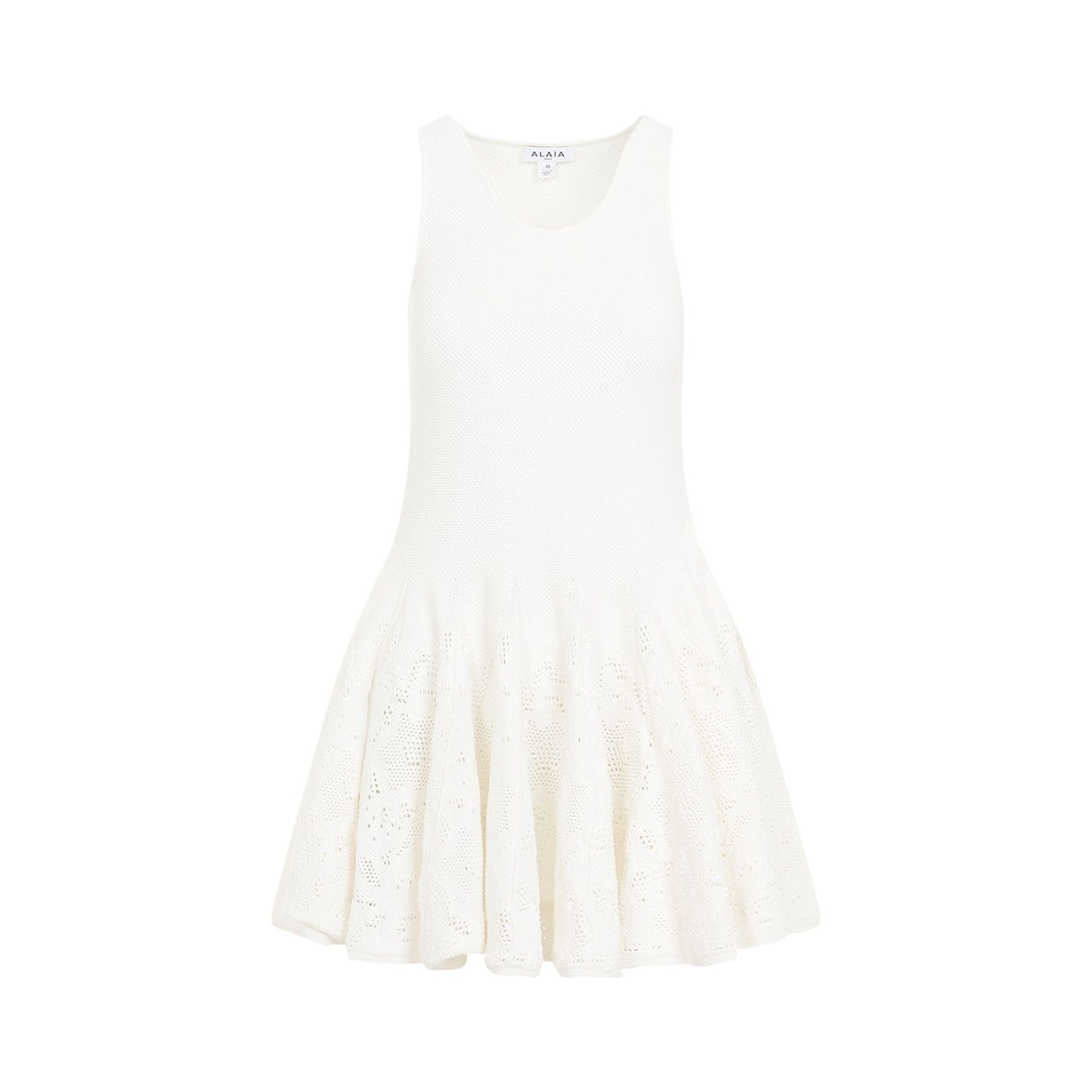 ALAIA Elegant White Mini Skater Dress