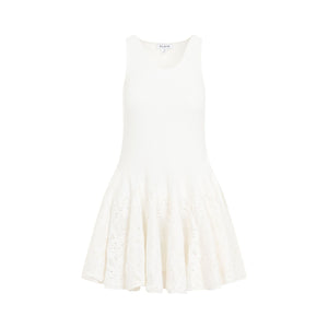 ALAIA Elegant White Mini Skater Dress