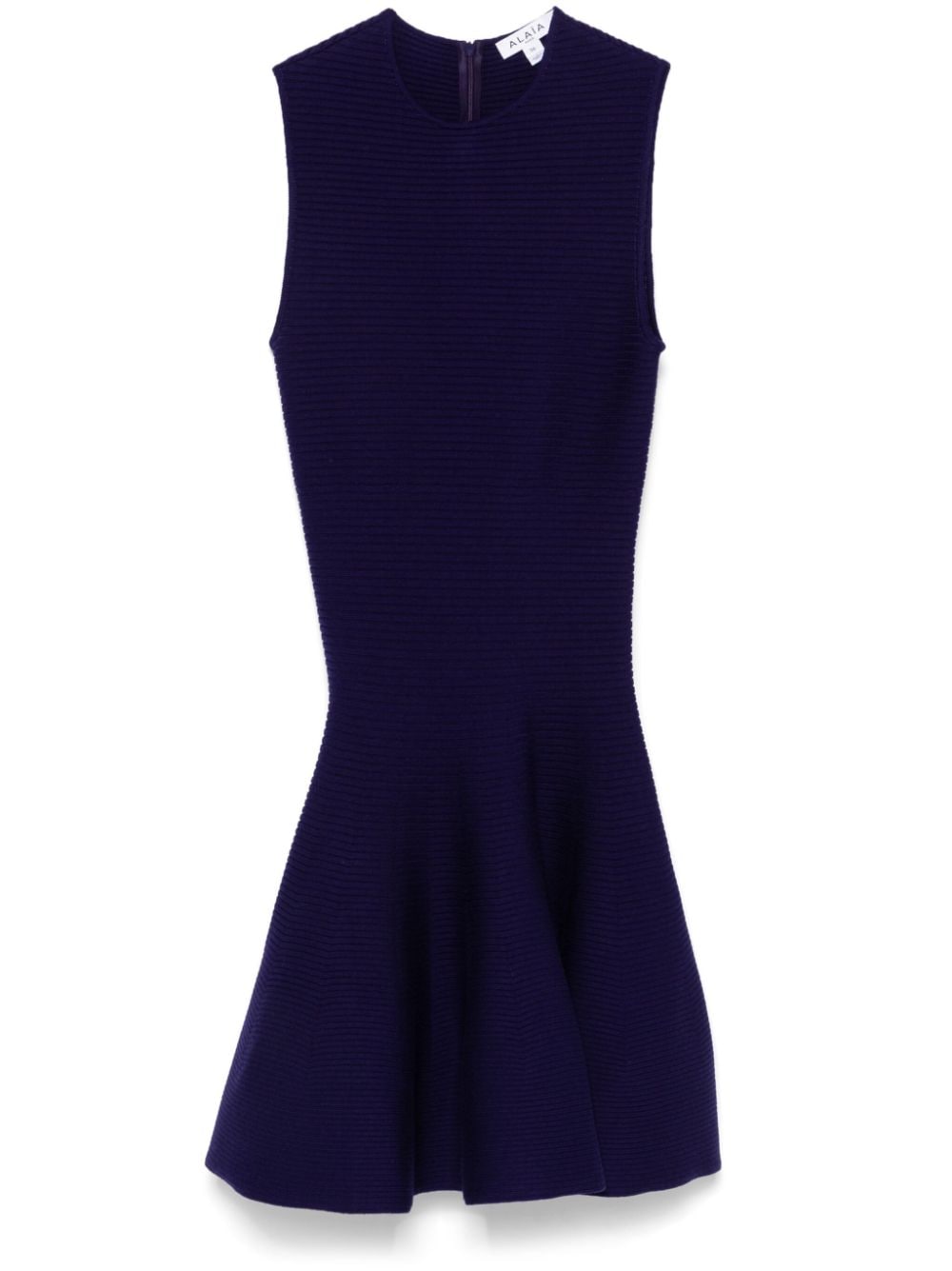 ALAIA Dark Purple Wool Blend Mini Skater Dress