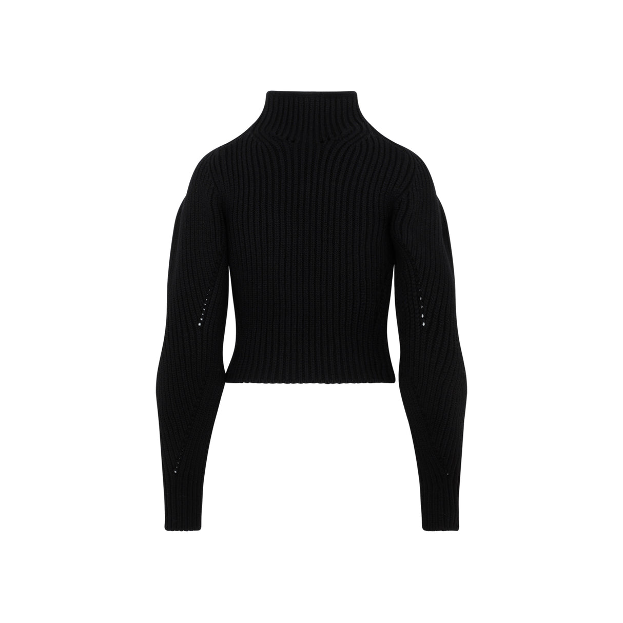 ALAIA Black High Neck Knit Sweater for Women - FW23