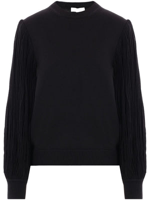 ALAIA Fringe Sleeve Black Tassel Sweater