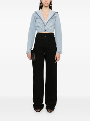 ALAIA Cropped Hooded Mini Denim Jacket