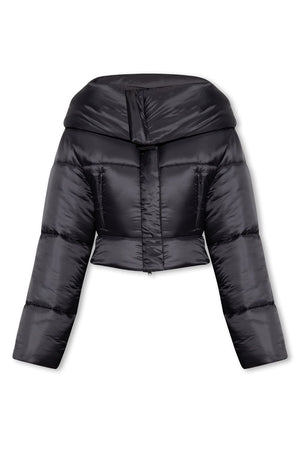 ALAIA Stylish Black Cropped Insulated Jacket for Women - FW23