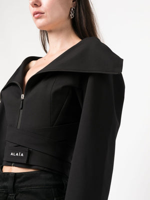 ALAIA Stylish Black Zip Jacket for Women - FW23