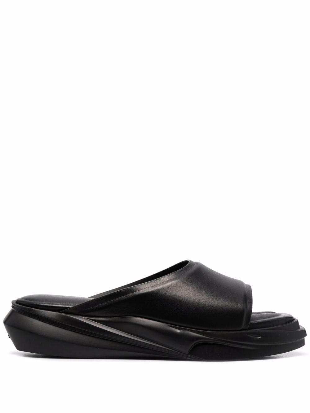 1017 ALYX 9SM Black Leather Sculpted Sandals for Men - SS22