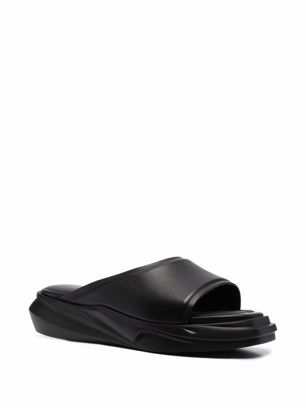 1017 ALYX 9SM Black Leather Sculpted Sandals for Men - SS22