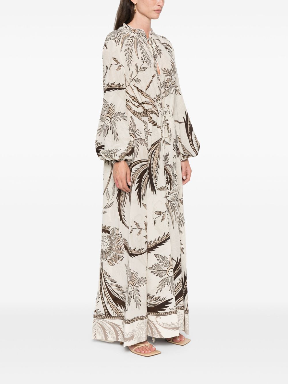 F.R.S FOR RESTLESS SLEEPERS Elegant Botanical Silk Dress