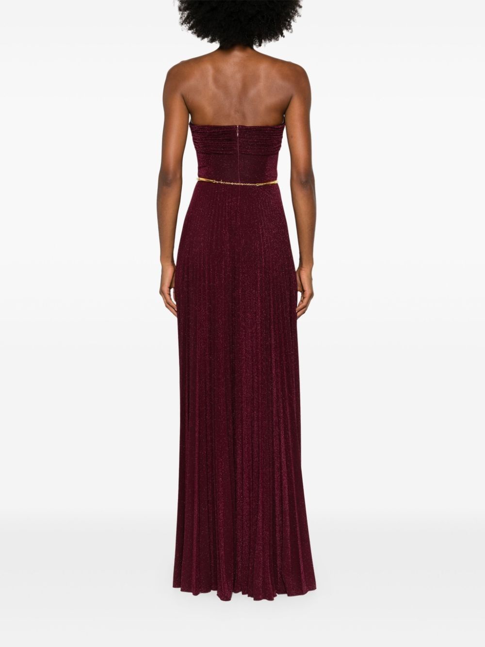 ELISABETTA FRANCHI Belted Lurex Maxi Dress for Women