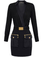 ELISABETTA FRANCHI Chic Satin Wrap Dress with Belt