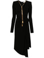 ELISABETTA FRANCHI Long Black Dress with Chain Detail