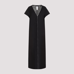 FABIANA FILIPPI Elegant Black V-Neck Linen Dress for Women