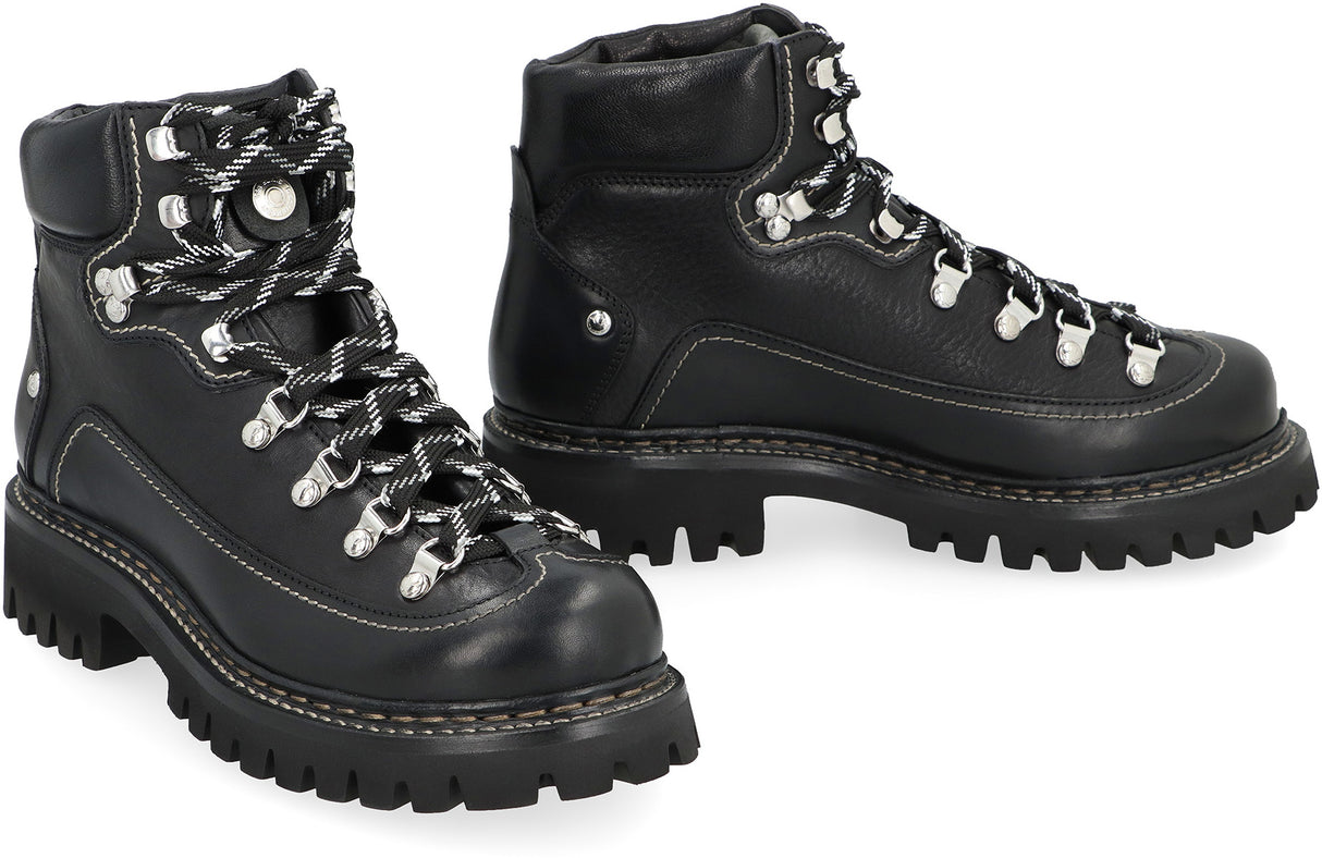 DSQUARED2 Stylish Canadian Lace-Up Leather Boots for Men