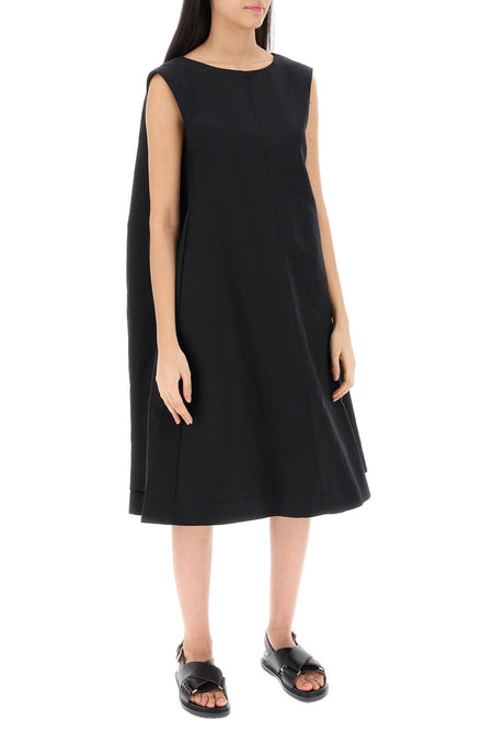 MARNI Black Flared Silhouette Cotton Dress for Women - SS24 Collection