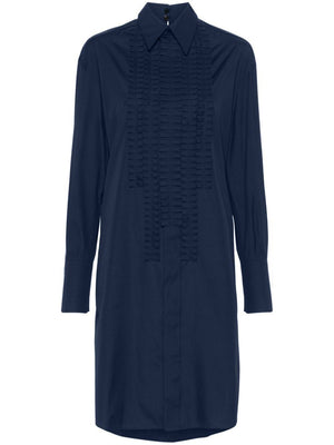 MARNI Navy Blue Shirt Dress with Stone Detail for Women - SS24