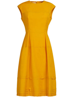 Váy Midi Cotton Màu Vàng Cho Nữ