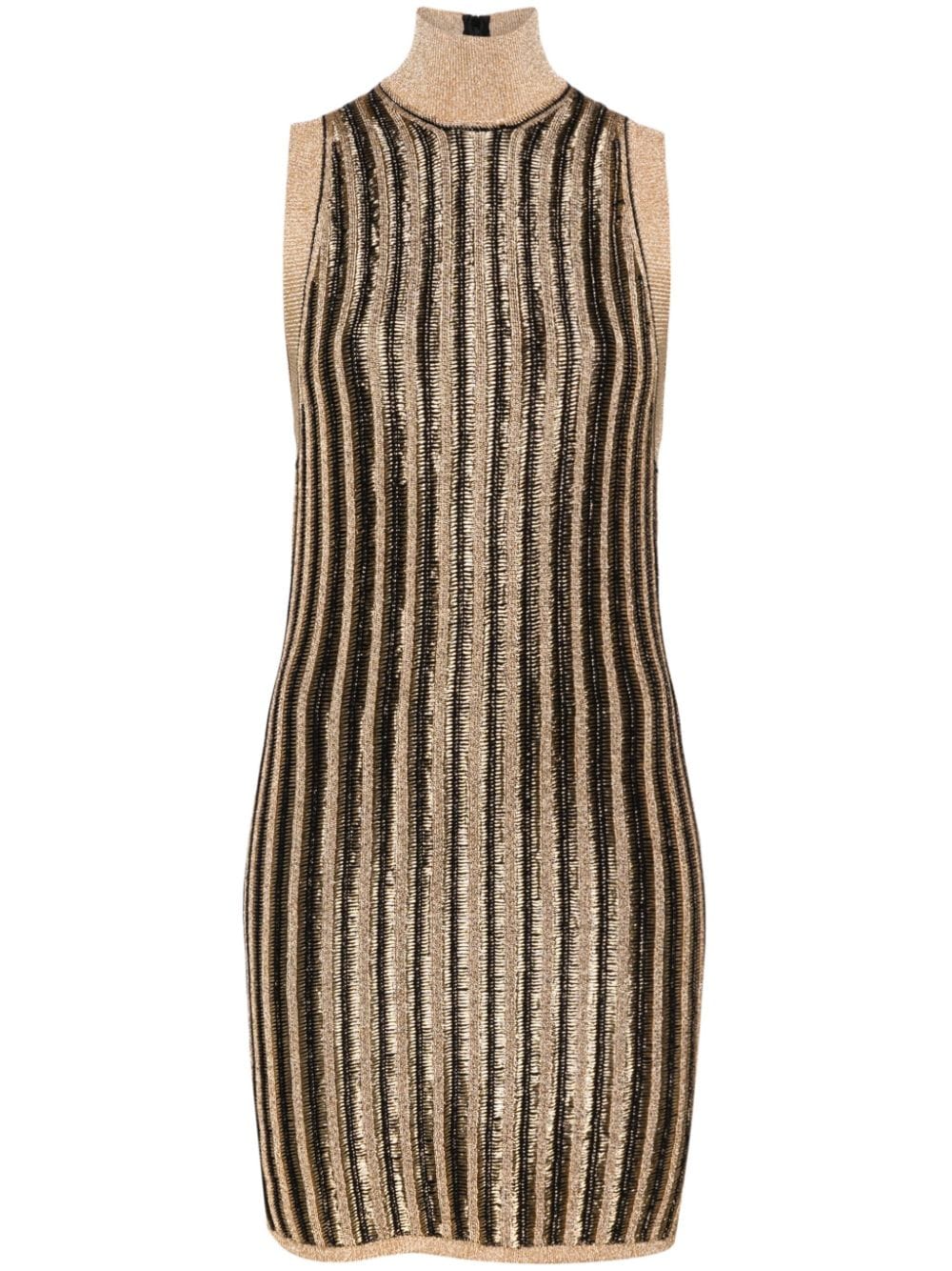 TOM FORD High-Neck Metallic Mini Dress