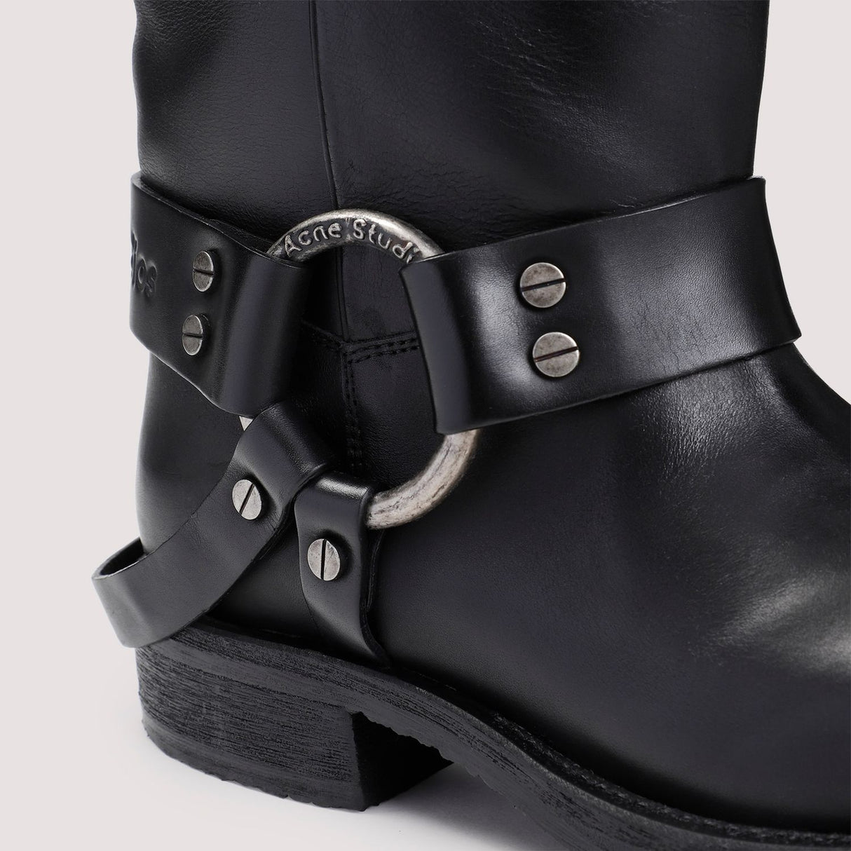 ACNE STUDIOS Stylish Black Biker Boots for Women - Perfect for the SS24 Season