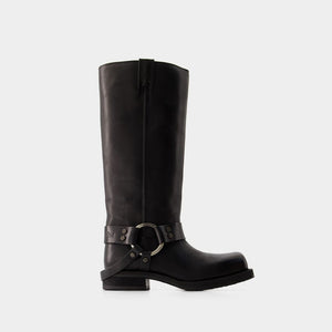 ACNE STUDIOS Stylish Black Biker Boots for Women - Perfect for the SS24 Season