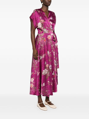 PIERRE LOUIS MASCIA Floral Printed Silk Long Dress