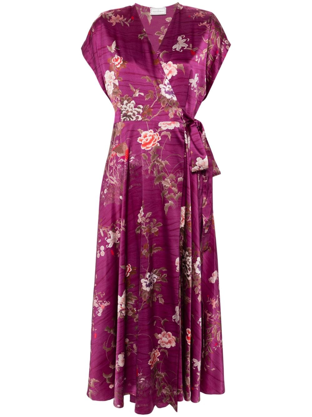 PIERRE LOUIS MASCIA Floral Printed Silk Long Dress